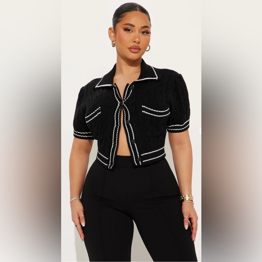 Fashion Nova Kelia Cable Knit Cardigan - Size Medium